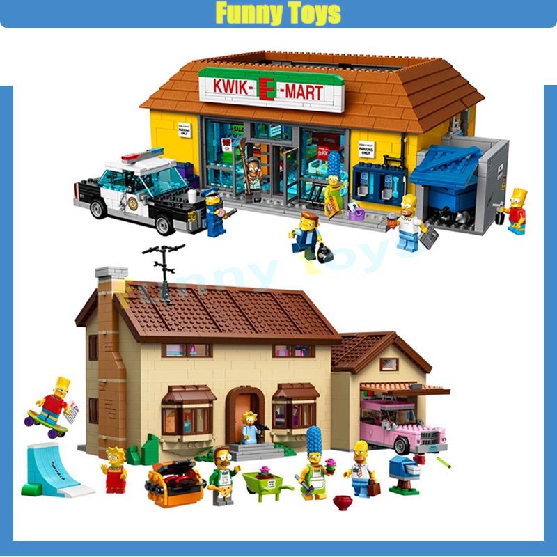 71016,71006,บ้าน Simpsons,Kwik-E-Mart Building Blocks ของขวัญของเล่นสําหรับเด็กผู้ชายและเด็กผู้หญิง
