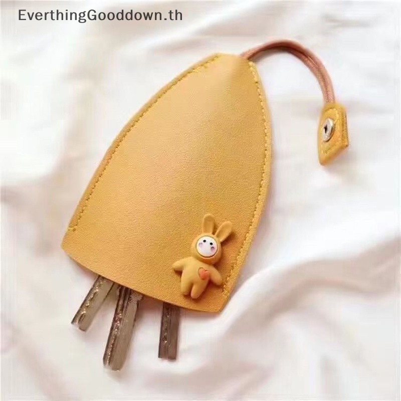 Ever เคสกุญแจรถยนต์ หนัง PU แบบดึงออก ลายการ์ตูนสัตว์น่ารัก ความจุขนาดใหญ่