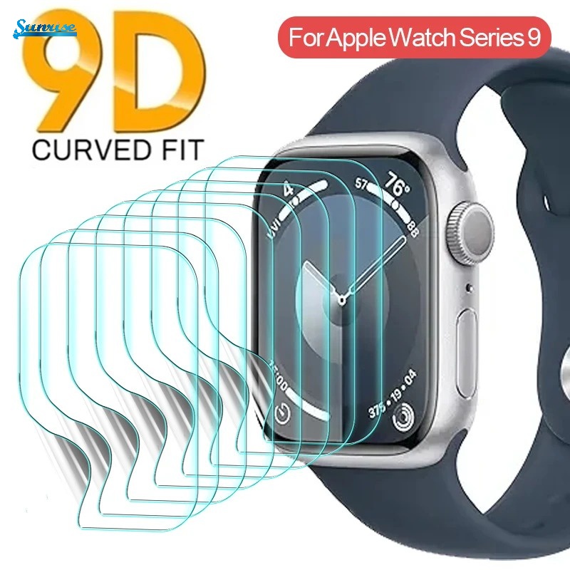Hd ฟิล์มไฮโดรเจลนิ่ม แบบใส บาง กันรอยขีดข่วน กันน้ํา อุปกรณ์เสริม สําหรับ Apple Watch iWatch Series 9 41 มม. 45 มม.