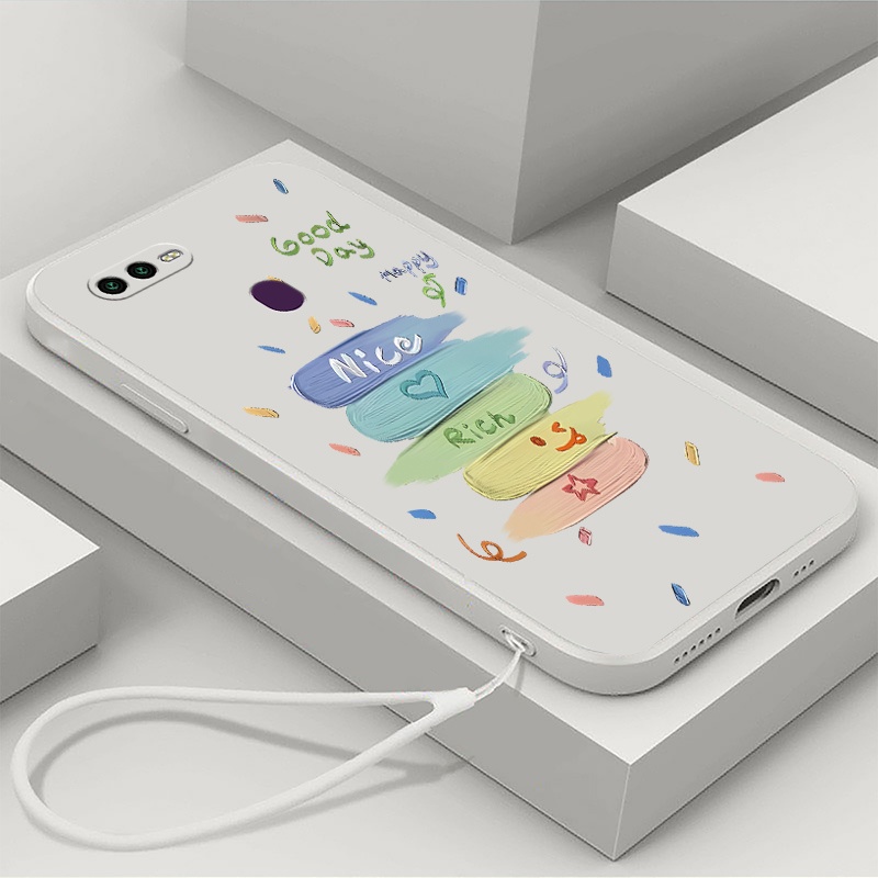 เคส OPPO A3S OPPO A5 OPPO A12E OPPO A5S OPPO A7 OPPO A12 เคสโทรศัพท์ซิลิโคน ขอบตรง ลาย NICE สําหรับ OPPO A3S OPPO A5 OPPO A12E OPPO A5S OPPO A7 OPPO A12