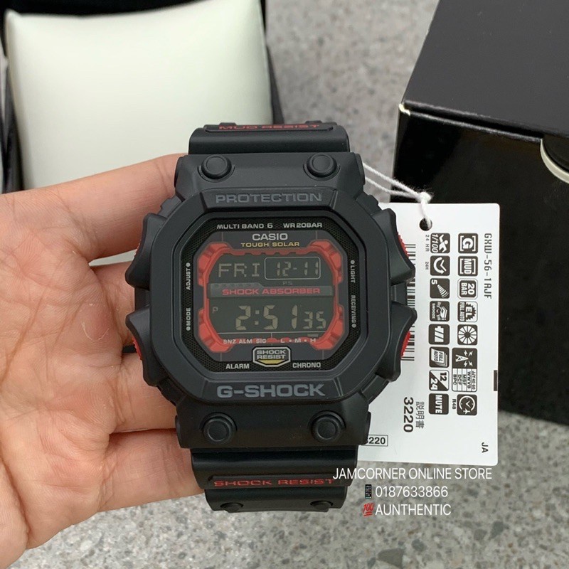 G-shock GX-56BB นาฬิกาสปอร์ตสีดําและสีแดง GXW-56-1AER Series Aka King Hitam Merah นาฬิกา unisex gS74