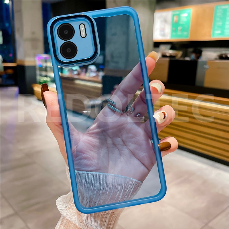 สําหรับ Redmi A2 + A2 A1 เคสโทรศัพท์ สีพื้น บาง โปร่งใส กันกระแทก นิ่ม TPU เคสโทรศัพท์ พร้อมฝาครอบป้องกันเลนส์เต็มรูปแบบ