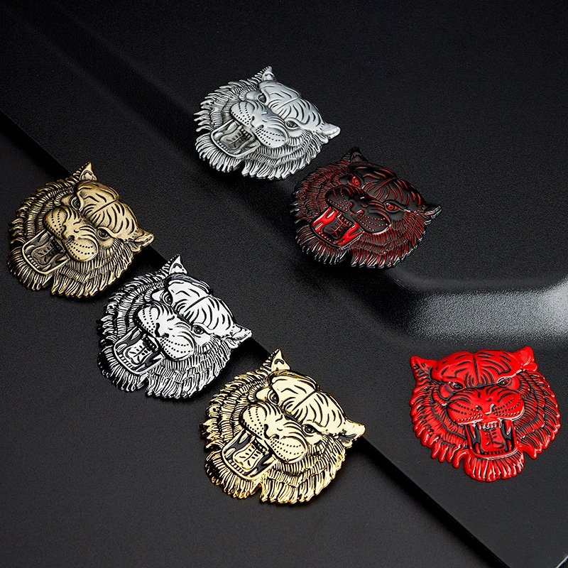 T Tiger สติกเกอร์ฉลากโลหะ รูปหัวเสือ 3D สําหรับติดตกแต่งหน้าต่างรถยนต์