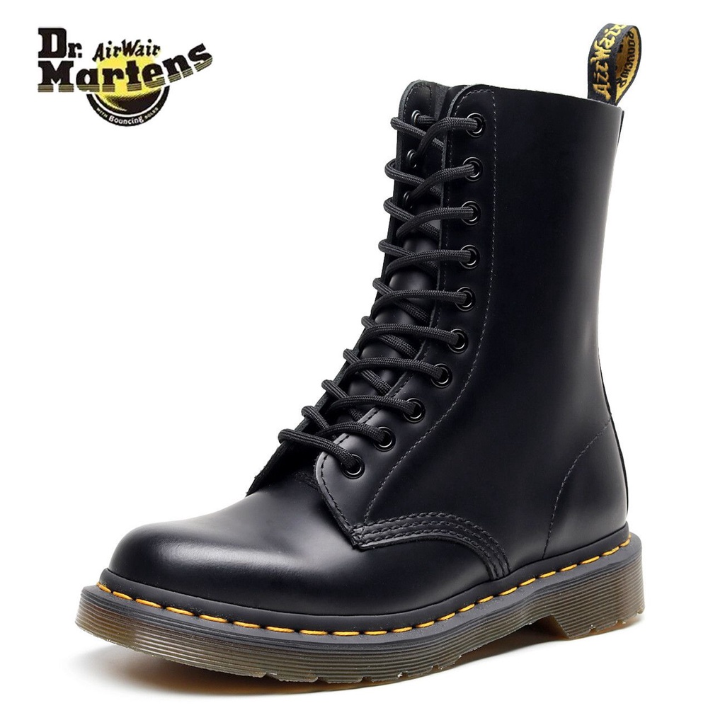 ดร. Martens Couple Martin Boots Dr. รองเท้าบูทลําลองข้ามพรมแดน10หลุมหนังแท้