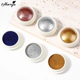 Monja แปรงฟองน้ําเมทัลลิกโครเมี่ยม 7 สี สําหรับตกแต่งเล็บ DIY