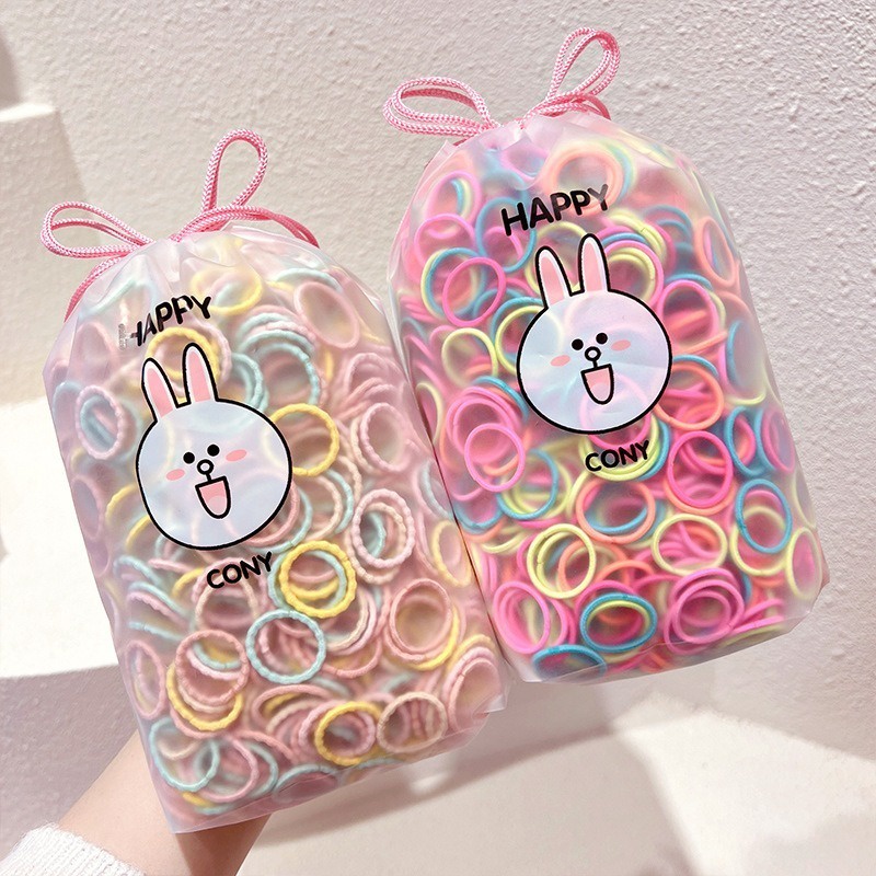 ชุดยางรัดผม แบบยืดหยุ่นสูง สีสันสดใส สําหรับเด็กผู้หญิง จํานวน 300 ชิ้น