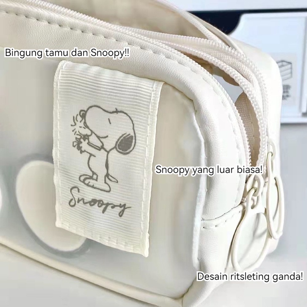 Muji Snoopy กล่องดินสอ/กระเป๋าดินสอความจุขนาดใหญ่น่ารัก/กระเป๋าแต่งหน้า/กล่องดินสอ