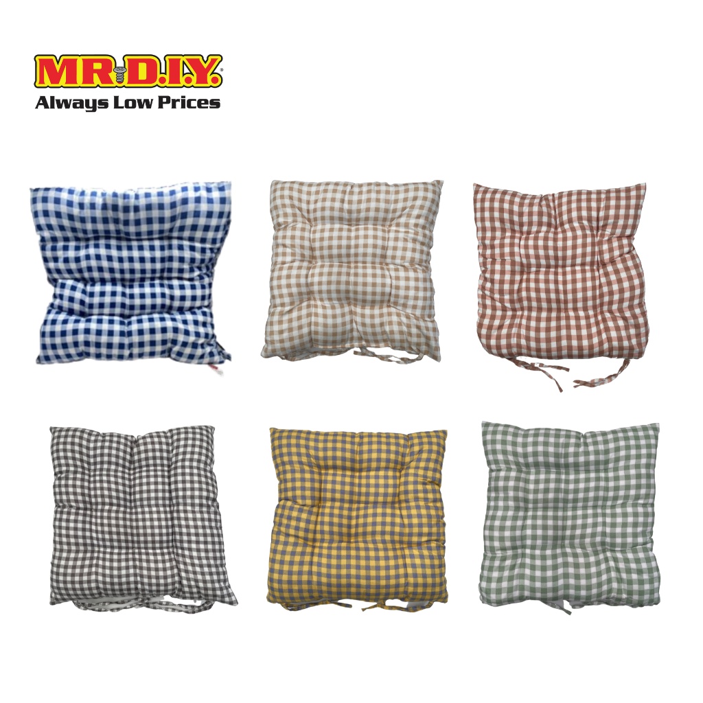 มิสเตอร์.ดี.ไอ.วาย เบาะรองนั่ง ทรงสี่เหลี่ยมจัตตุรัส ลายตาราง สไตล์มินิมอล (คละสี)