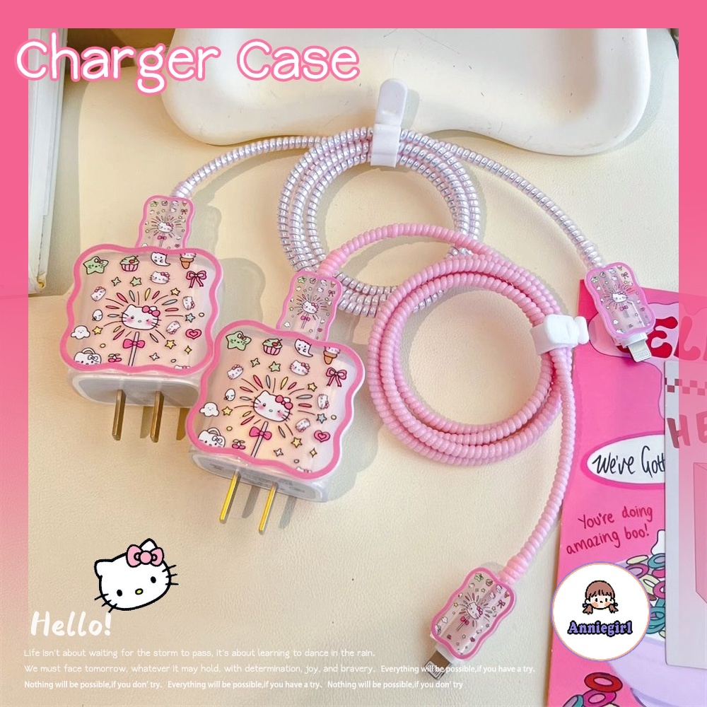 4 in 1 การ์ตูน Hello Kitty Cat ที่ถนอมสายชาร์จ สําหรับ 18 / 20W Iphone ที่ชาร์จ น่ารัก ซิลิโคนนิ่ม ที่ม้วนเก็บสายเคเบิล ตัวป้องกันสายเคเบิล สําหรับ USB / Type-C
