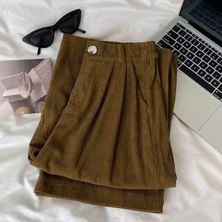 TAYCEN S-4XL กางเกงขายาว ขาตรง เอวสูง ทรงหลวม สไตล์เกาหลี สําหรับผู้หญิง