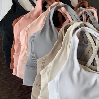 【MAGGIEYOGA]】สปอร์ตบรา กันกระแทก สีนู้ด สําหรับผู้หญิง ใส่เล่นโยคะ ฟิตเนส