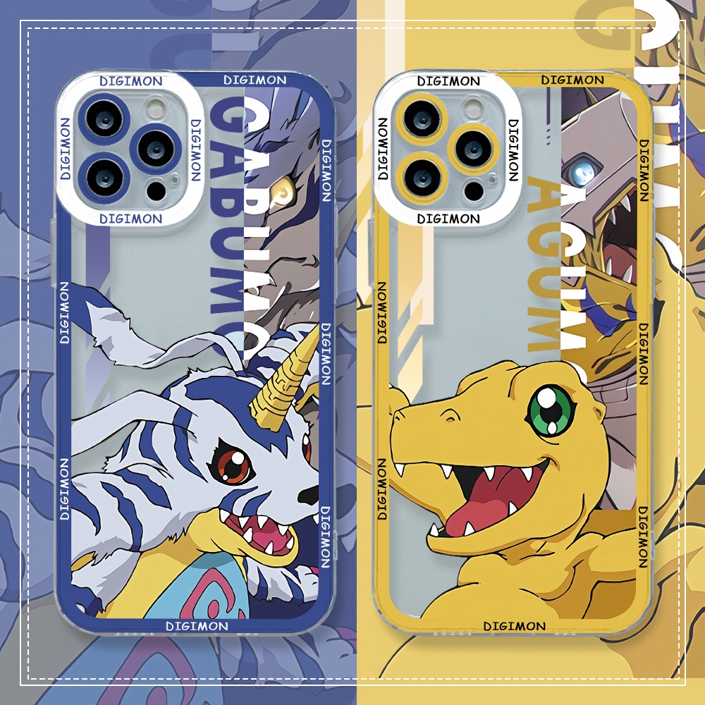 เคสโทรศัพท์มือถือแบบนิ่ม ใส กันรอยเลนส์กล้อง ลาย Digimon Adventure สําหรับ iPhone 15 14 13 12 Mini 11 Pro Max X XS XR XSMAX 8 7 Plus SE2020