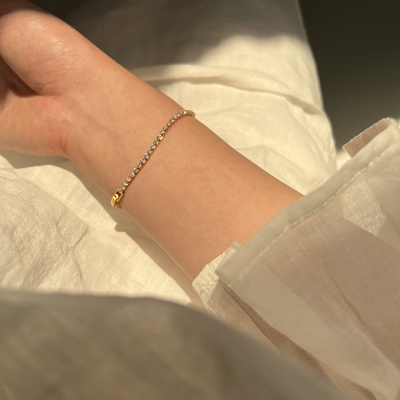 สร้อยข้อมือ ประดับพลอยเทียม ระยิบระยับ หรูหรา ระดับไฮเอนด์ แฟชั่นเรียบง่าย