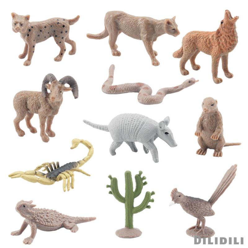 [ 11x Animals Model Handmade PVC Playset for Kids Toy Playhouse Decor