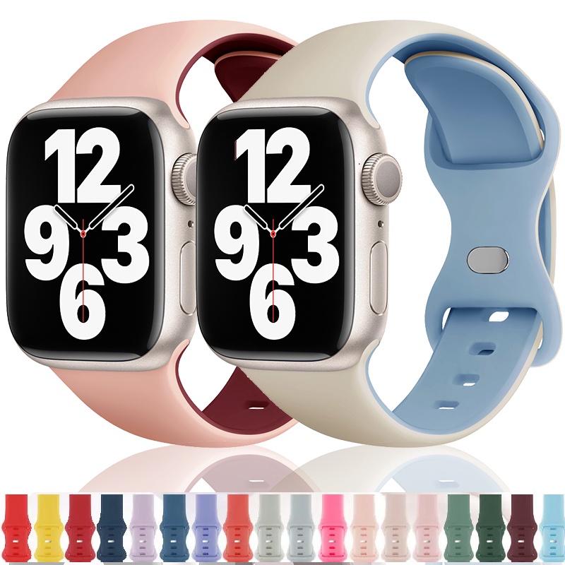 สายนาฬิกาข้อมือซิลิโคน สําหรับ iWatch Ultra 49/45/44/42/41/40 มม. Series 9/8/7/6/5/4/3/SE