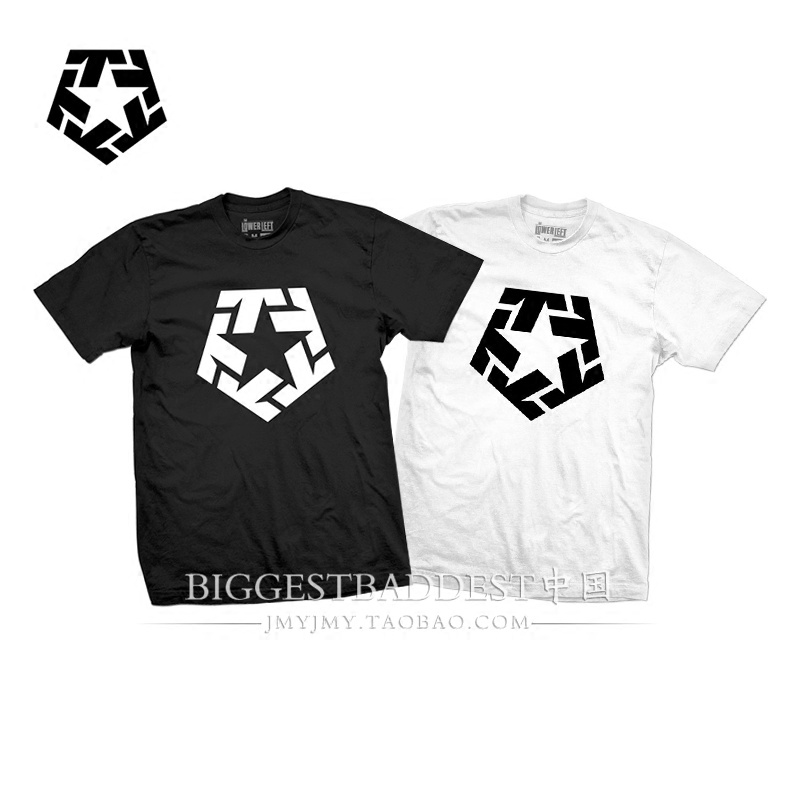 Tribal Gear T-Star โลโก้เสื้อยืดคลาสสิก Hip-Hop รอบคอหลวมแขนสั้น Western Coast ผู้ชายผู้หญิงเดียวกัน