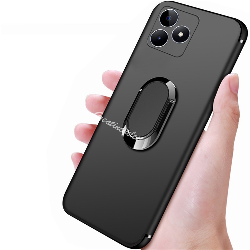 Realme C53 RMX3760 / C51 RMX3830 / Narzo N53 /C55 RMX3710 เคสโทรศัพท์รถแม่เหล็กแหวนนิ้วโลหะเคสTPUแบบ