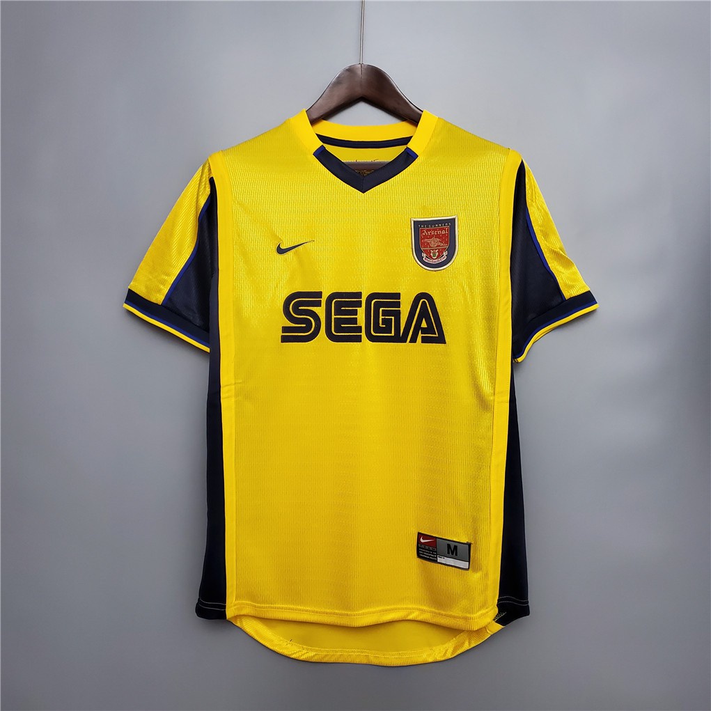 เสื้อกีฬาแขนสั้น ลายทีมชาติฟุตบอล Arsenal 1999 2000 ชุดเยือน สไตล์เรโทร