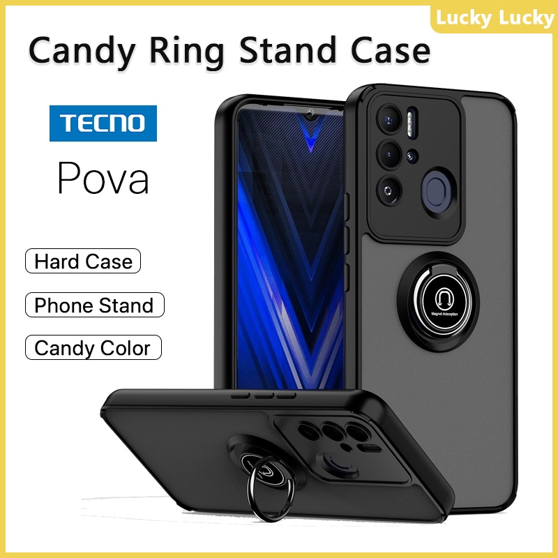เคส Tecno Pova 5 Pova 4 Pro 3 Pova Neo 2 หรา ที่วางแหวนอะครีลิคแบบแข็ง เคส กันกระแทก รองรับรถ ที่วางแม่เหล็ก ที่วางโทรศัพท์ ขาตั้งนิ้ว ปกป้องกล้อง เคส tecno pova 4 pro เคส tecno pova 3 เคส tecno pova neo 2