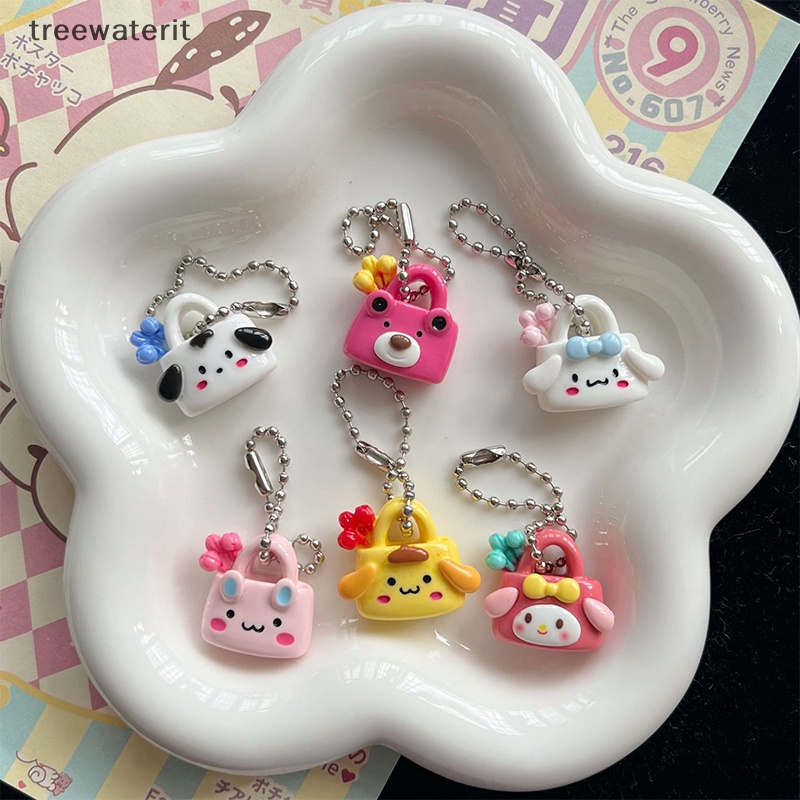 พวงกุญแจ จี้ตุ๊กตาฟิกเกอร์ TR Kawaii Sanrio Strawberry Bear Kuromi Melody Cinnamoroll ขนาดเล็ก เหมาะกับของขวัญวันเกิด สําหรับผู้หญิง