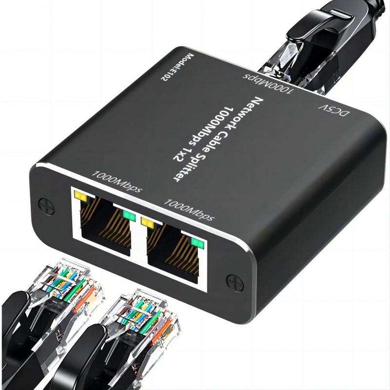 Network splitter Ethernet splitter for 2 PC laptop Network RJ45 splitter 1 in 2 out 1000M Gigabite E