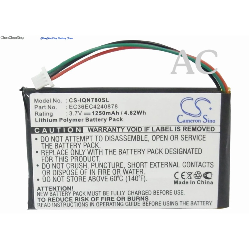 AC Cameron Sino 1250mAh Battery EC36EC4240878 for Garmin Nuvi 780, Nuvi 780T, Nuvi 785, Nuvi 785T