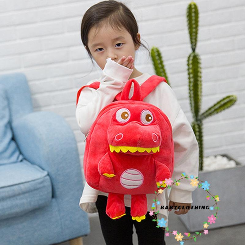 Babyclothes-toddler Boys Girls Kawaii Cute Backpack Plush Cartoon Dinosaur School Backpacks
