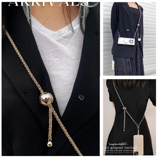 สายคล้องโทรศัพท์ปรับระดับได้ 1 ชิ้น - โซ่ยาวแบบข้ามลำตัวพร้อมจี้ตกแต่ง สามารถถอดออกและขยายได้