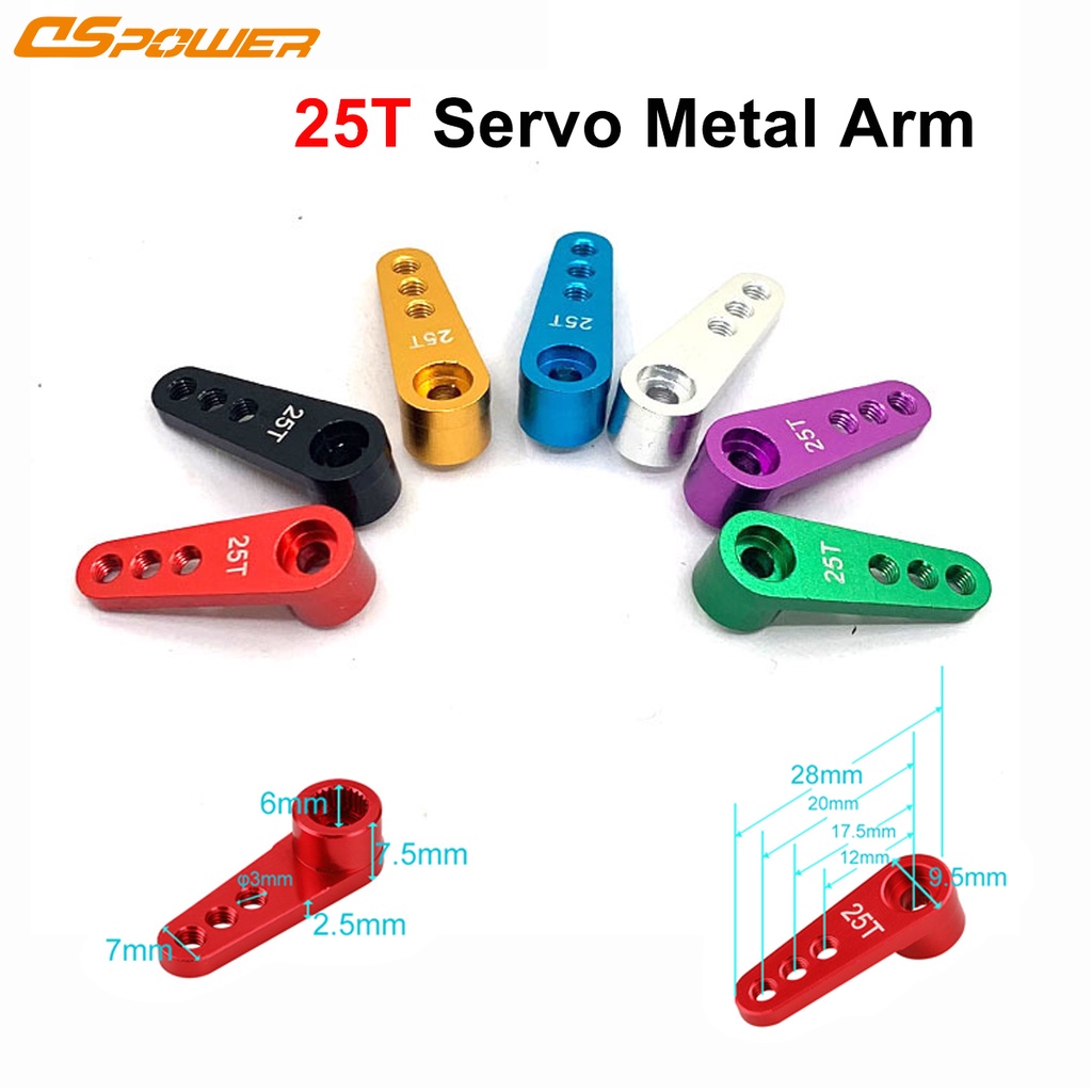 Dspower แขนเซอร์โวโลหะ 25T 28.5 มม. สําหรับรถไต่หินบังคับ 1/10 Futaba HSP Wltoys Axial SCX10