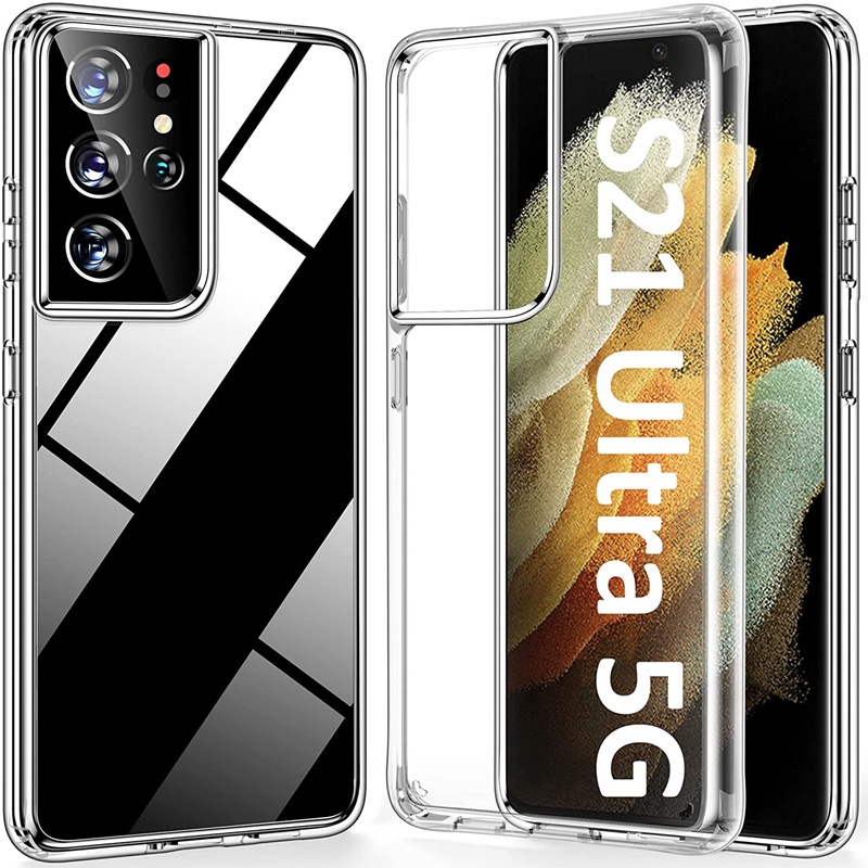 เคสอะคริลิคแข็ง ป้องกันรอยขีดข่วน สีเหลือง สําหรับ Samsung Galaxy S21 Ultra 5G 6.8 นิ้ว SM-G998B