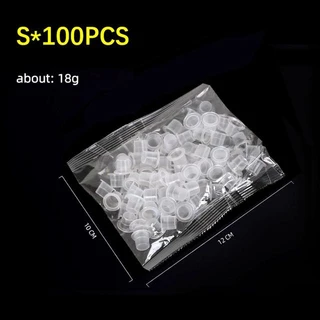 100 ชิ้น หมึกสัก ถ้วยสี ขนาดใหญ่ ขนาดกลาง แหวนเล็ก สีนม ฝาไมโครเบลด ลิป คิ้ว อุปกรณ์ฟอกสี ครีมสี