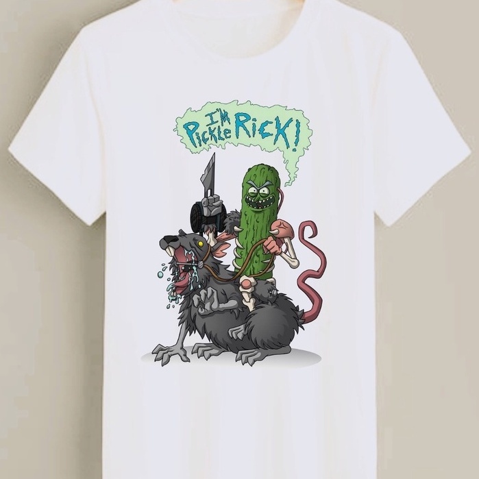 หยาง1  เสื้อยืดแขนสั้น🌟พร้อมส่ง🌟เสื้อยืด Rick and Morty White Men's T-Shirts Cartoon Tee Women's T-Shirt Casual WearS-