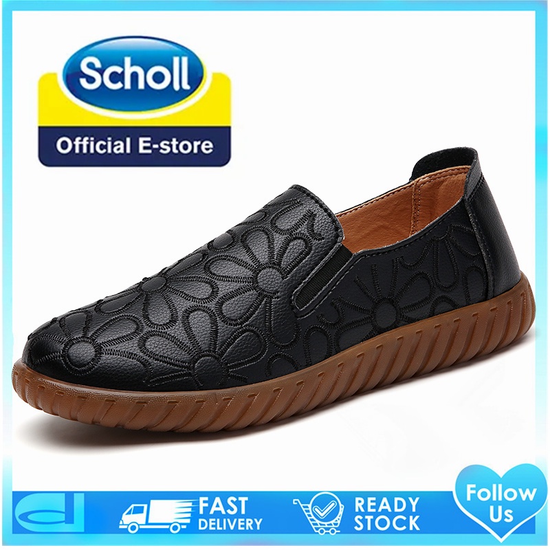 Scholl รองเท้าโลฟเฟอร์ รองเท้าหนังลําลอง ส้นแบน ขนาดใหญ่ สําหรับผู้หญิง ไซซ์ 40 41