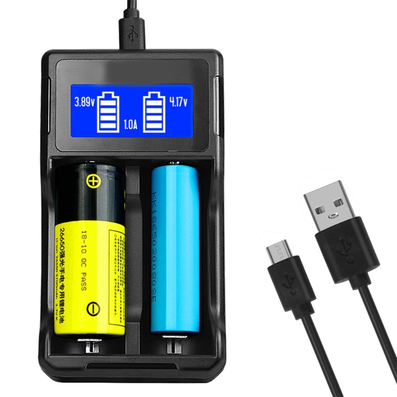 Niki 2-Slot อะแดปเตอร์ชาร์จสําหรับ 18650 26650 22650 18490 เครื่องชาร์จอเนกประสงค์