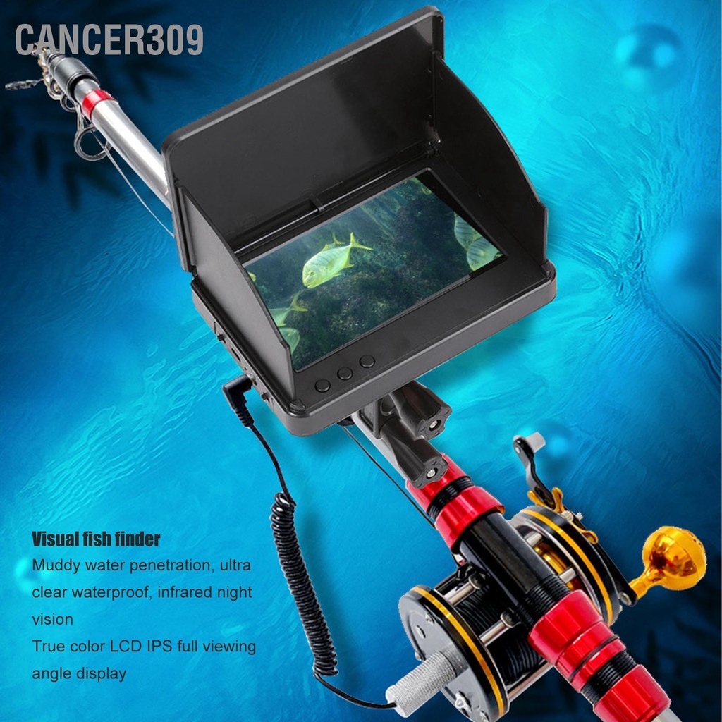 Cancer309 เครื่องหาปลามืออาชีพ 4.3 นิ้วหน้าจอ IPS HD กล้องหาปลาใต้น้ำสำหรับเรือตกปลาตกปลาทะเลตกปลาน้ำแข็ง