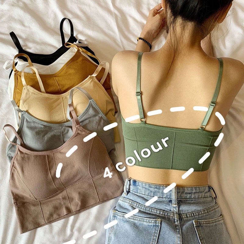 สปอร์ตบรา ชุดชั้นในสปอร์ตบรา สําหรับเล่นโยคะ ออกกำลังกาย 4 สีขนาดเฉลี่ยอ้วนและผอมสามารถสวมใส่ผ้าฝ้ายแท้สะดวกสบายและระบา