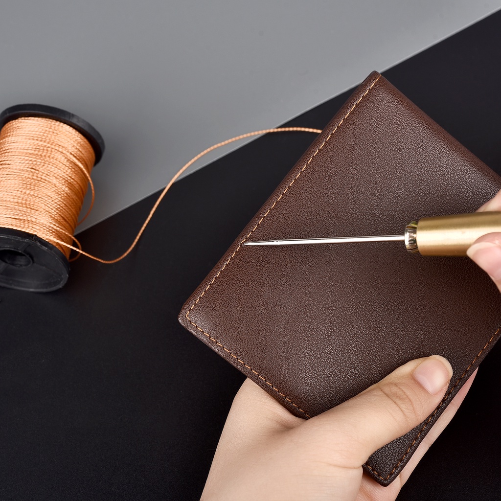 DIY หนังเย็บผ้าชุดด้ายขี้ผึ้งมือเย็บหนังฝีมือขอบตะเข็บเข็มขัดแถบช่างรองเท้าผ้าใบซ่อมเครื่องมือ - รูปที่ 6