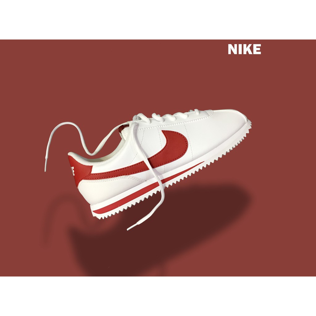 Nike Cortez Basic SL GS Forrest Gump รองเท้าวิ่งจ๊อกกิ้ง สีขาว สีแดง คุณภาพสูง สําหรับผู้หญิง 904764