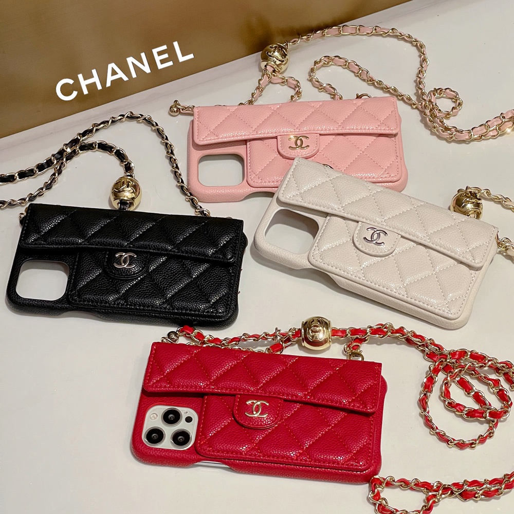 มาใหม่ เคสโทรศัพท์มือถือหนังนิ่ม ไร้กรอบ ลายโลโก้ C คู่ พร้อมสายสะพายข้าง และช่องใส่บัตร สําหรับ IPhone 16 15 Pro Max 14 13 12 Pro Max