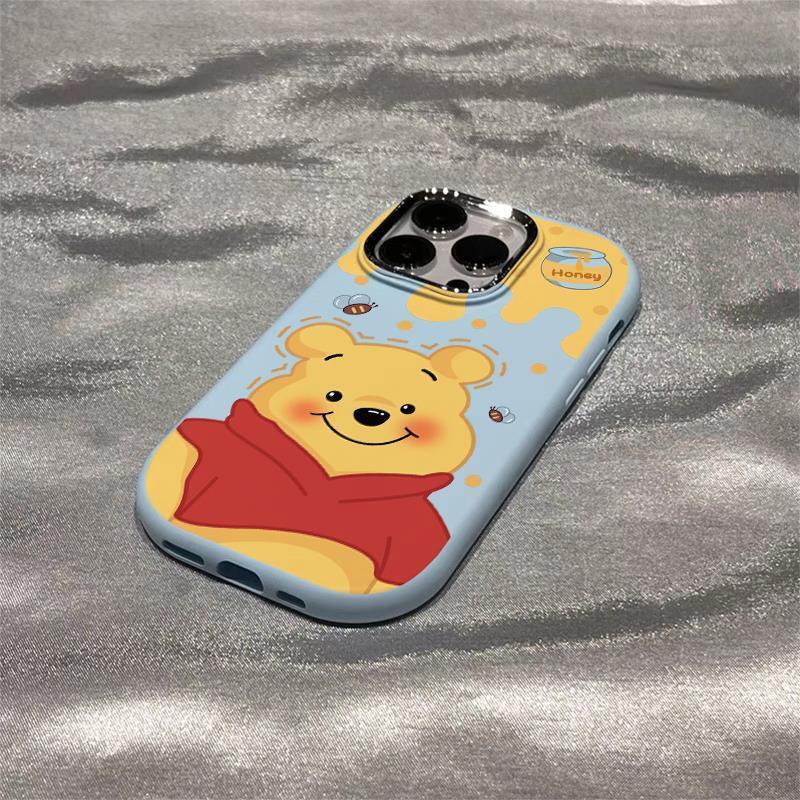 เคสโทรศัพท์มือถือโลหะ ลายหมีพูห์น่ารัก สําหรับ Iphone Apple 15 14ProMax 13 12 11 C5M1