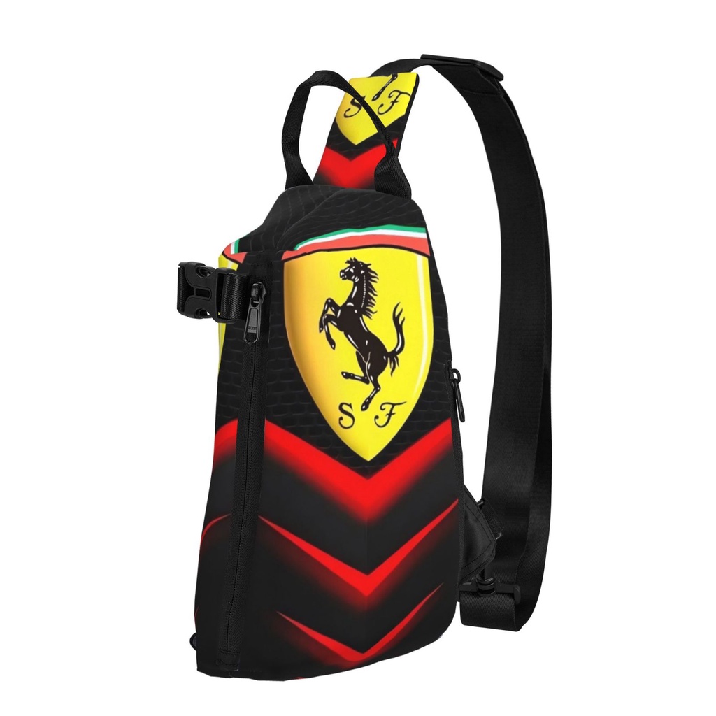 Ferrari กระเป๋าสะพายไหล่ กระเป๋าคาดอก ความจุขนาดใหญ่ แฟชั่นสําหรับผู้ชาย และผู้หญิง เหมาะกับการเล่นกีฬา
