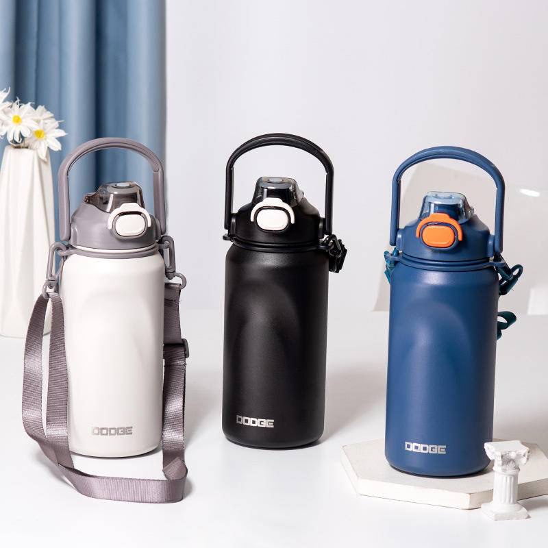 DODGE กระบอกน้ำเก็บความเย็น เก็บอุณภูมิ ขนาด1000ml พร้อมหลอด (สแตนเลส 316 Food Grade)