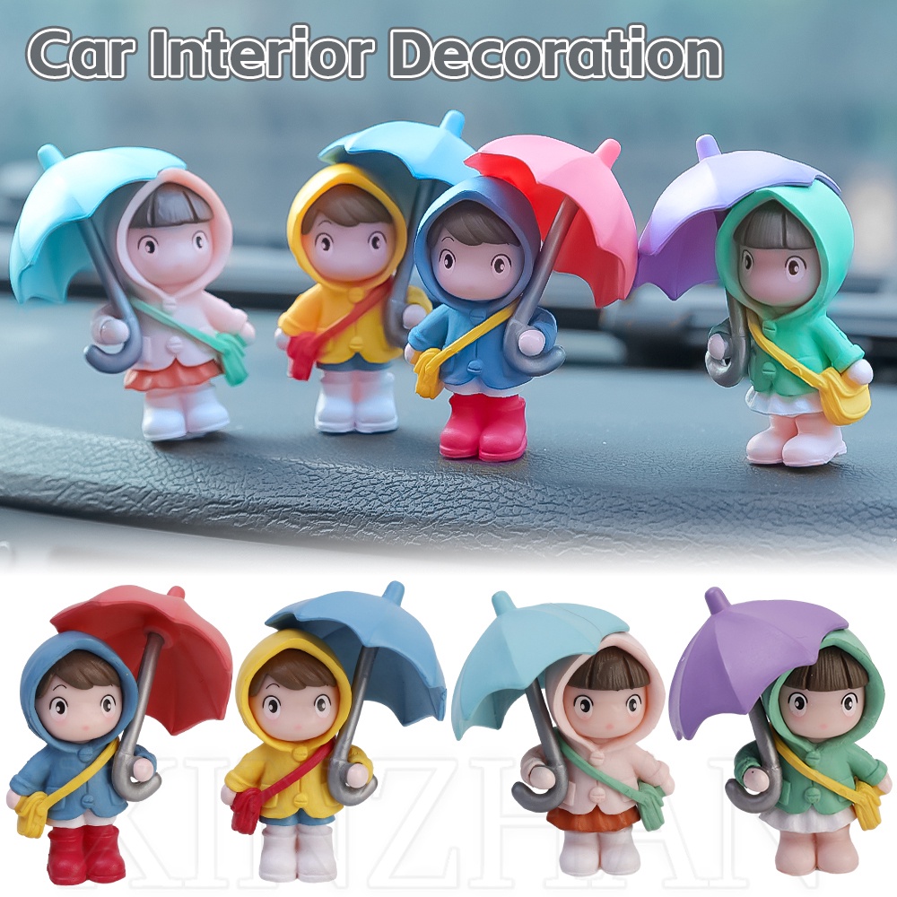 ตุ๊กตาจิ๋ว เครื่องประดับภูมิทัศน์ขนาดเล็ก / การ์ตูนน่ารักร่มคู่รถตกแต่ง / กระจกมองหลังอัตโนมัติแดชบอร์ดสาวฟิกเกอร์ / อุปกรณ์ตกแต่งภายในรถ