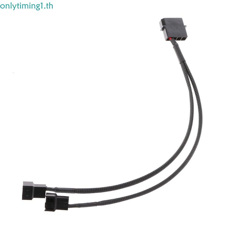 Onlytiming สายเคเบิลอะแดปเตอร์เชื่อมต่อพัดลม 4-Pin Molex Male to 3-Pin 4-Pin PWM 1 to 2