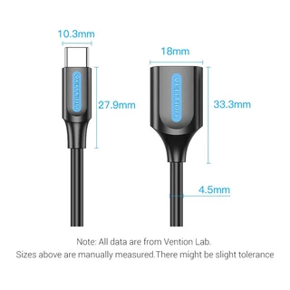 Vention Type-C สายเคเบิ้ล Otg อะแดปเตอร์ 480mbps เชื่อมต่อ Usb