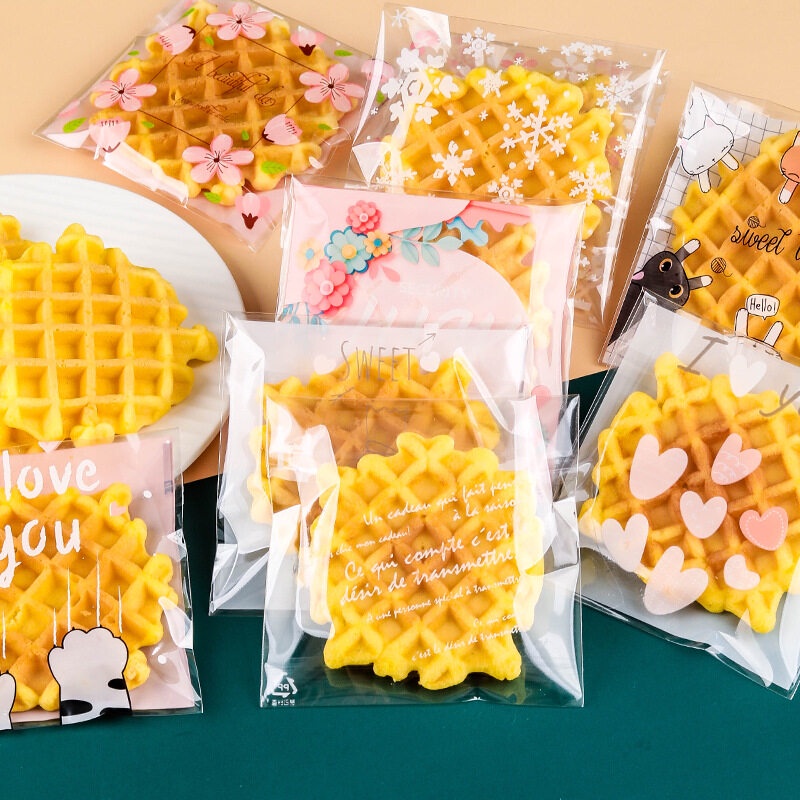 ถุงฝากาว ขนาด 10x10 cm Set H (95-100ใบ) ลายสไตล์เกาหลี ใหมล่าสุด ถุงขนมลายน่ารัก