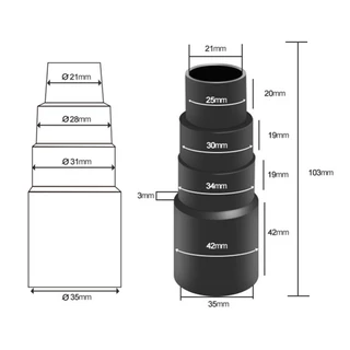 อะแดปเตอร์แปลงท่อเชื่อมต่อเครื่องดูดฝุ่น 4/5ชั้น ขนาด42mm 50mm