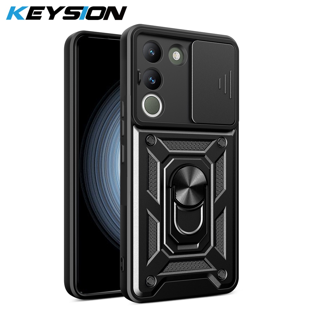 Keysion เคสโทรศัพท์มือถือ กันกระแทก ป้องกันเลนส์กล้อง พร้อมแหวนขาตั้ง สําหรับ VIVO V29e 5G V29 5G V29e