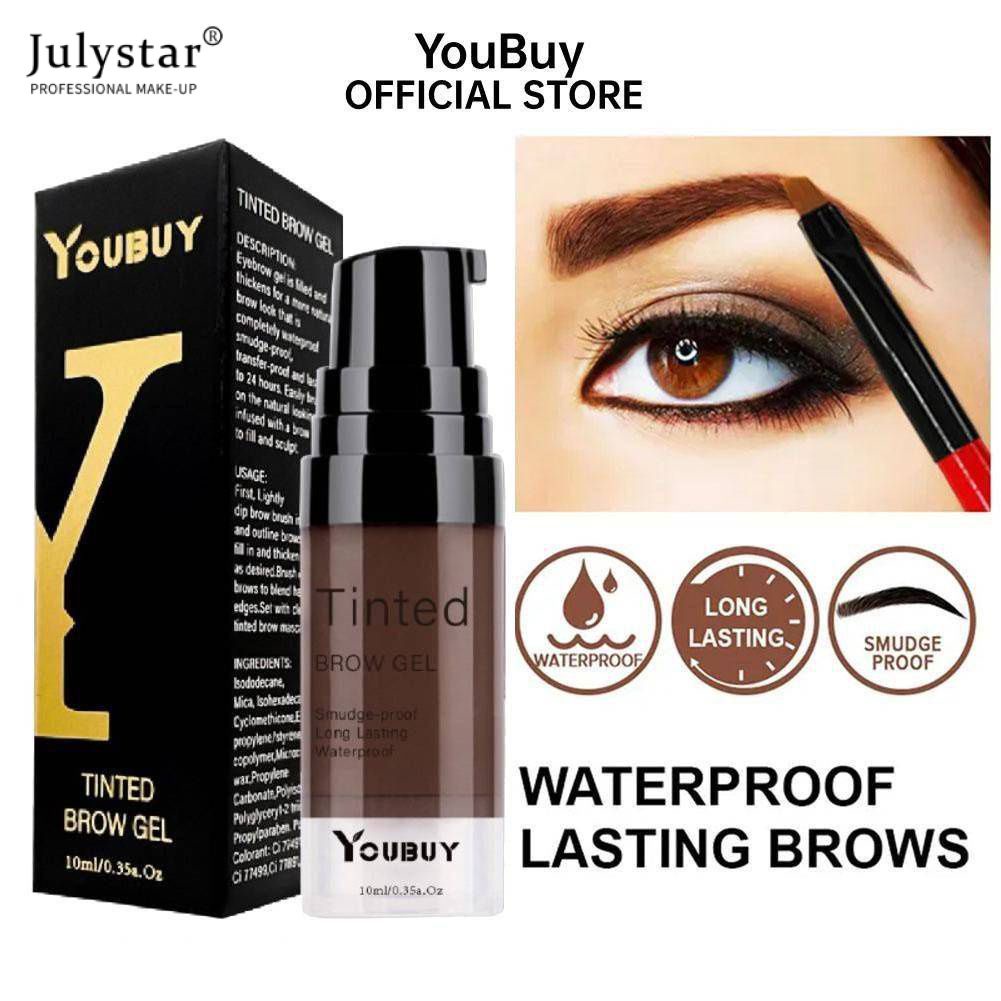 JULYSTAR Youbuy Waterproof Eyebrow Gel Long Lasting Eye Brow Tinted Cream Eyebrow Soap แต่งหน้าเครื่องสำอาง 4 สี