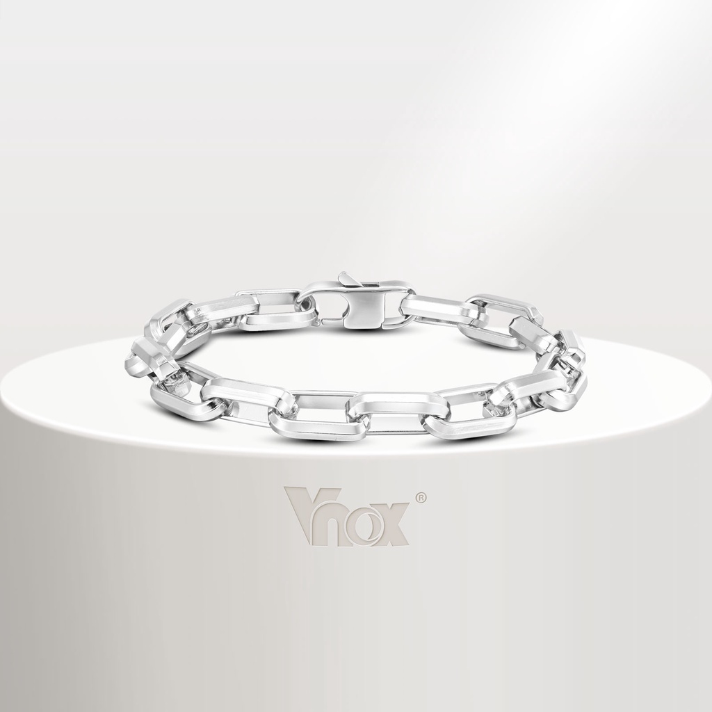Vnox สร้อยข้อมือโซ่ สเตนเลส ป้องกันอาการแพ้ เครื่องประดับแฟชั่น ของขวัญวันเกิด สําหรับผู้ชาย